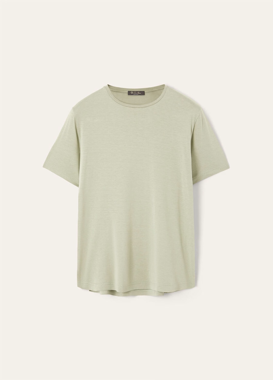 Soft Silk Cotton T-Shirt Fluorite Green