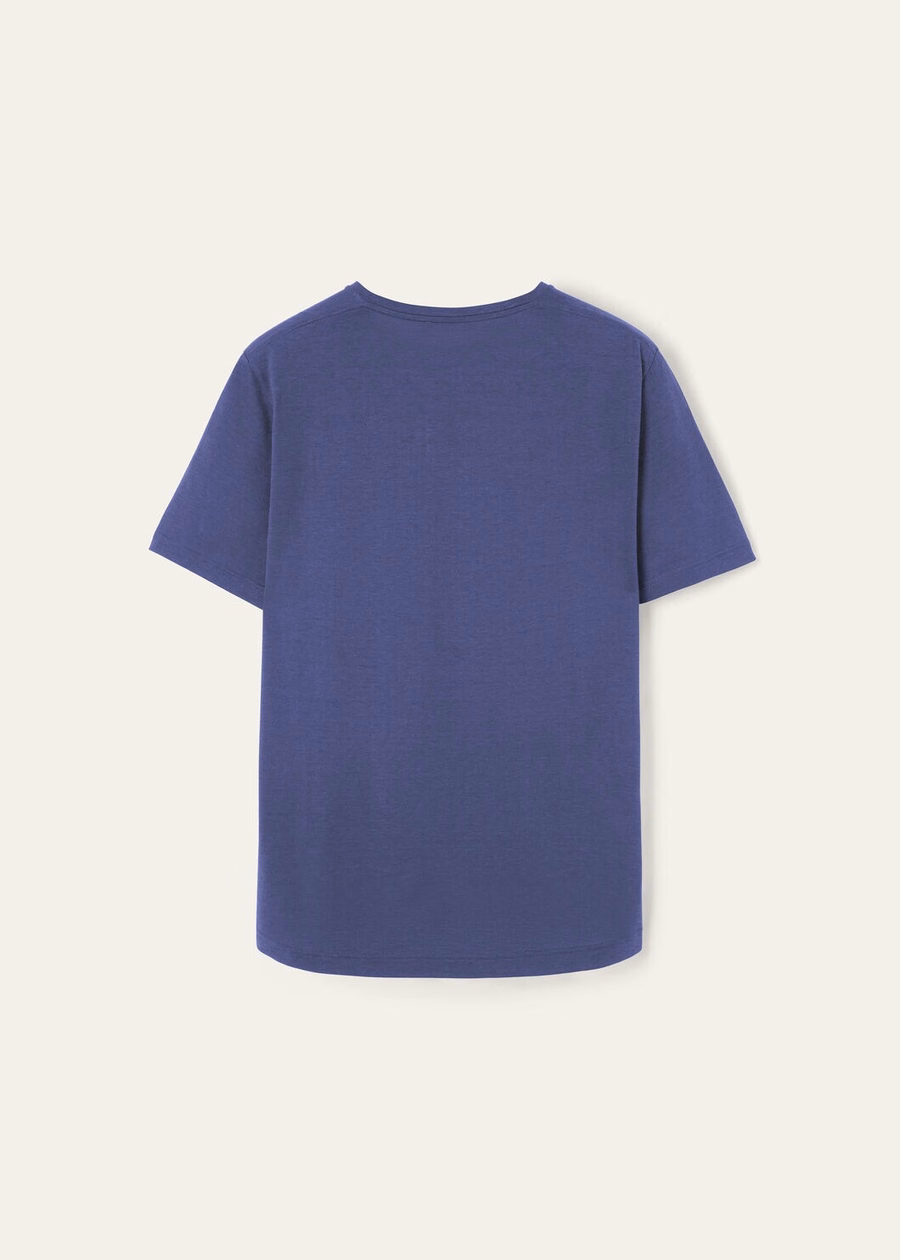 Soft Cotton Silk T-shirt Delft Blue