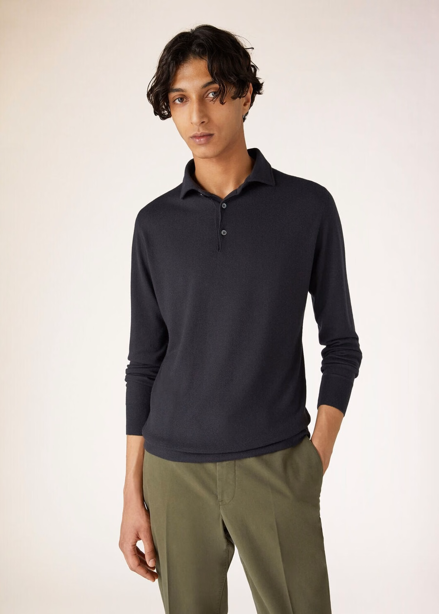 Baby Cashmere Polo Black