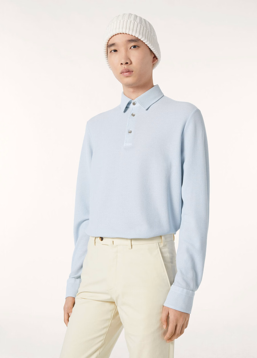 Periwinkle Cotton Polo Shirt