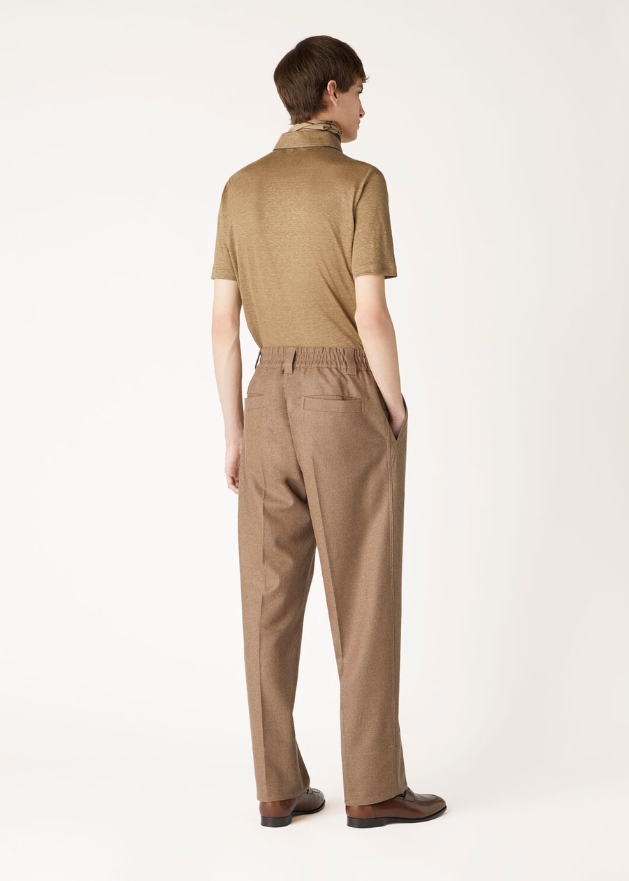 Linen Polo Shirt Dusty Khaki