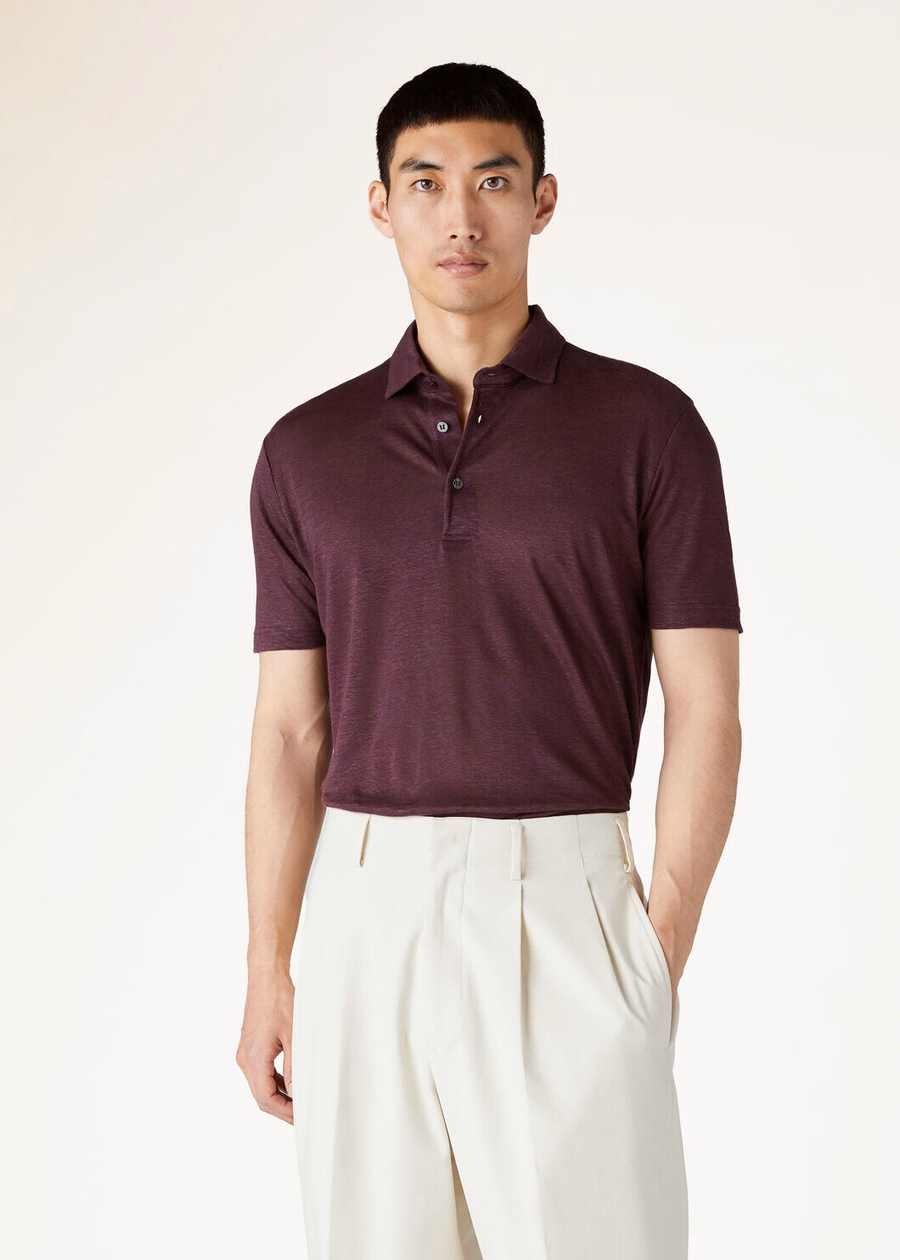 Polo T-shirt In Very Dark Bordeaux