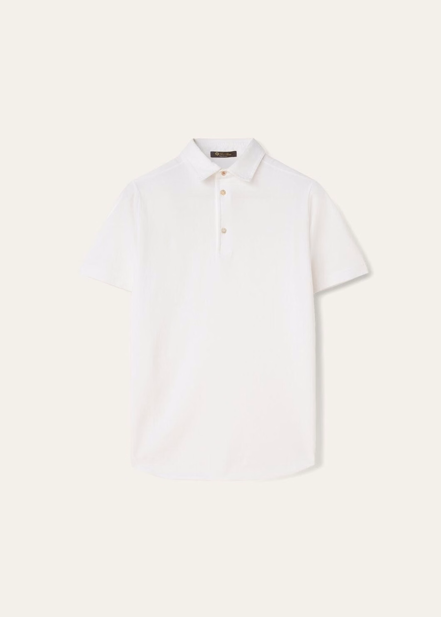 Optical White Cotton Polo Shirt