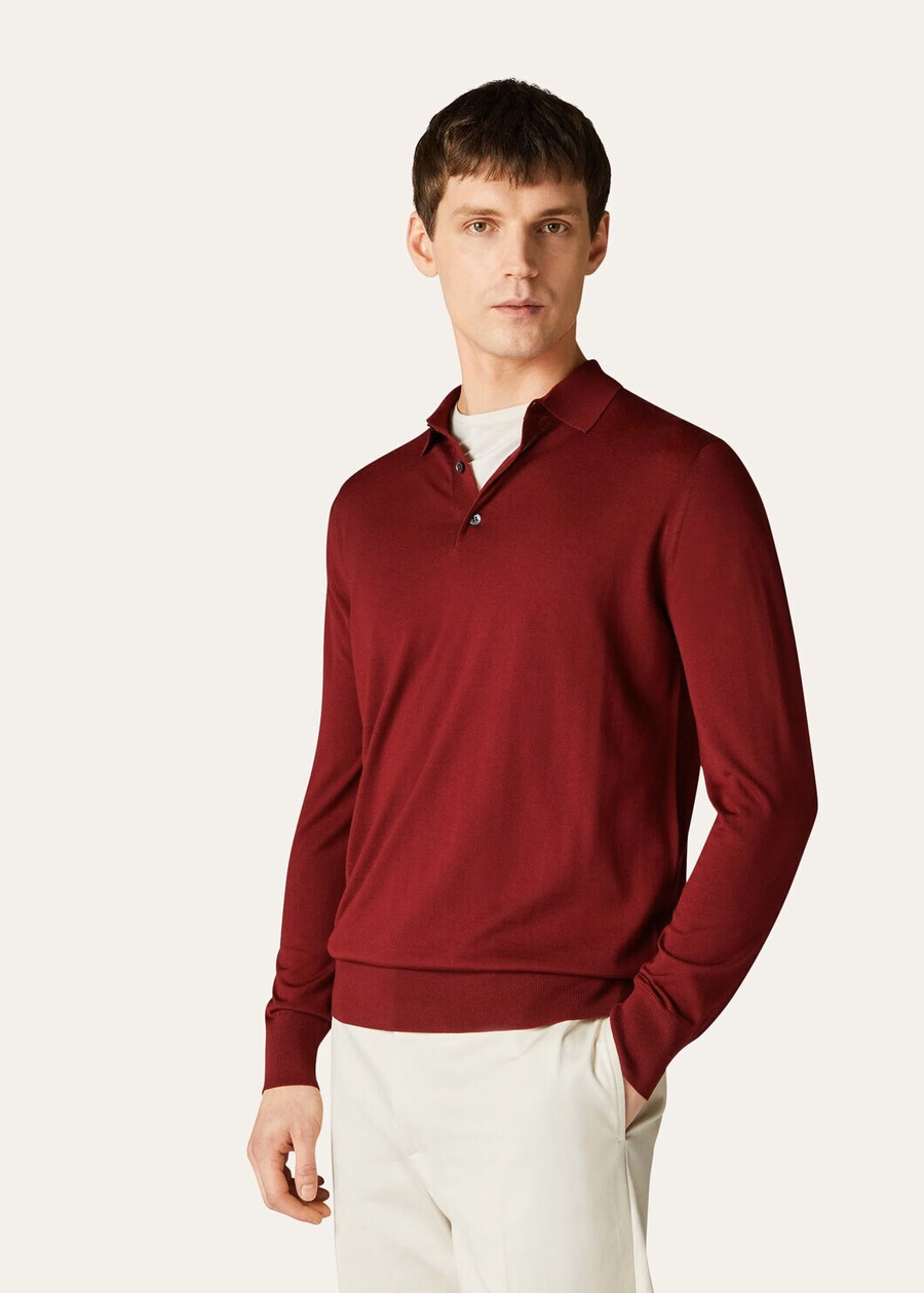 Wish® Wool polo, plain, Tibetan red