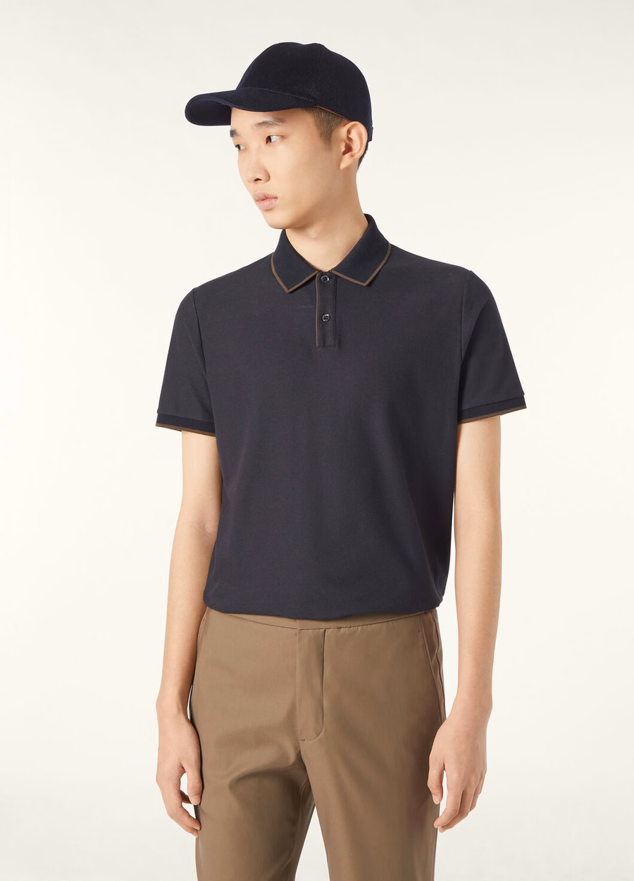 Brentwood Cotton Polo Navy Blue