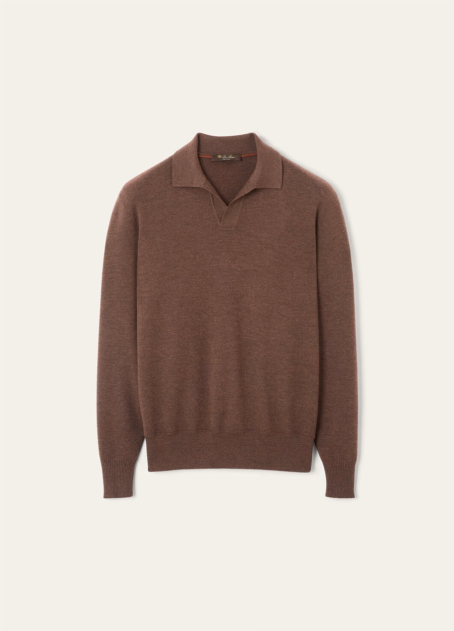 Wish® Wool Star Anaise Melange Button-Down Polo Shirt
