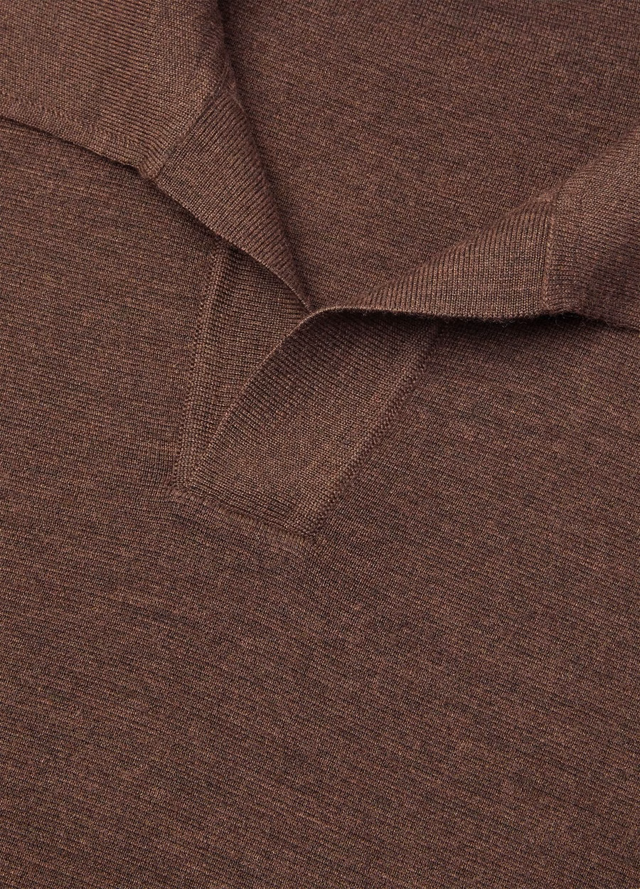 Wish® Wool Star Anaise Melange Button-Down Polo Shirt