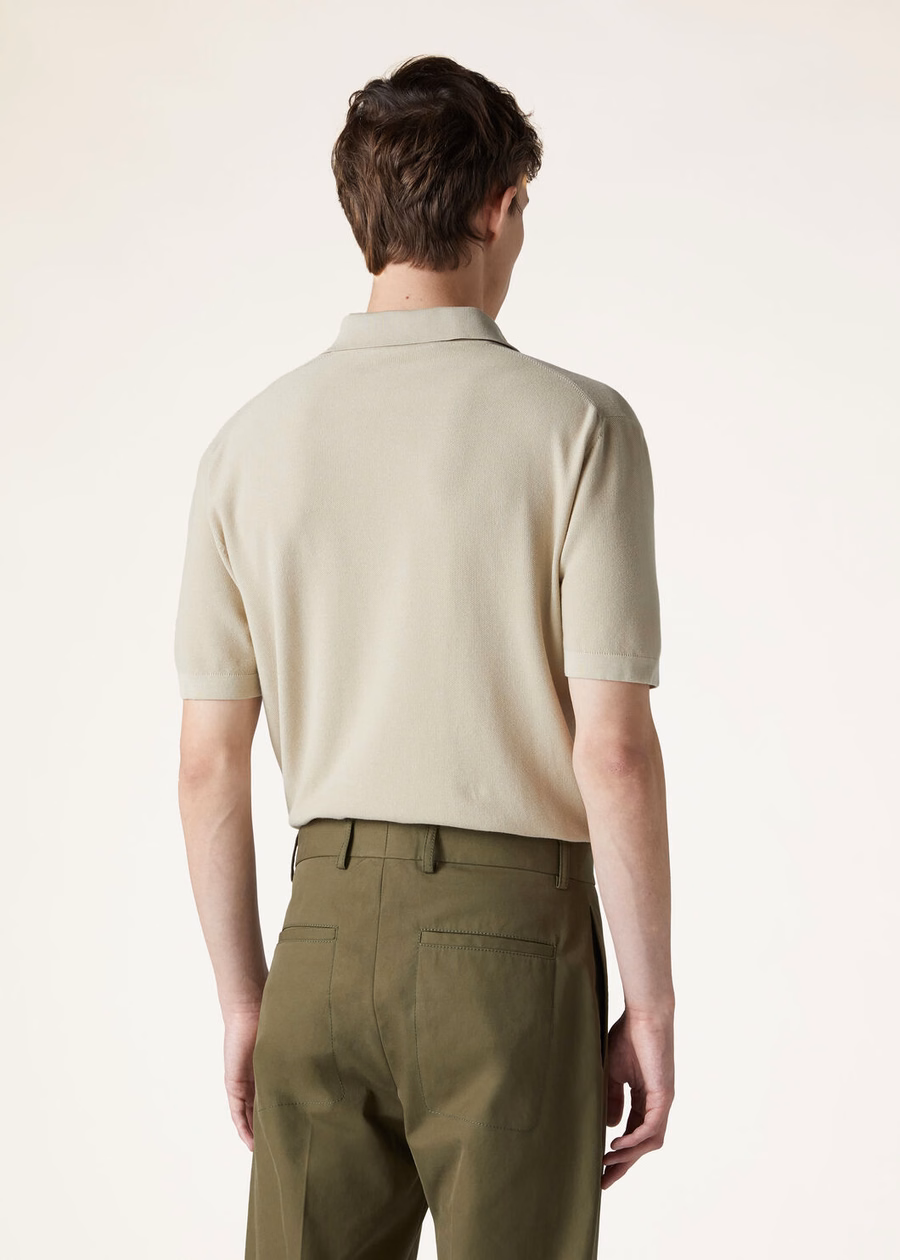 Polo shirt without buttons Cotton Silk Cream