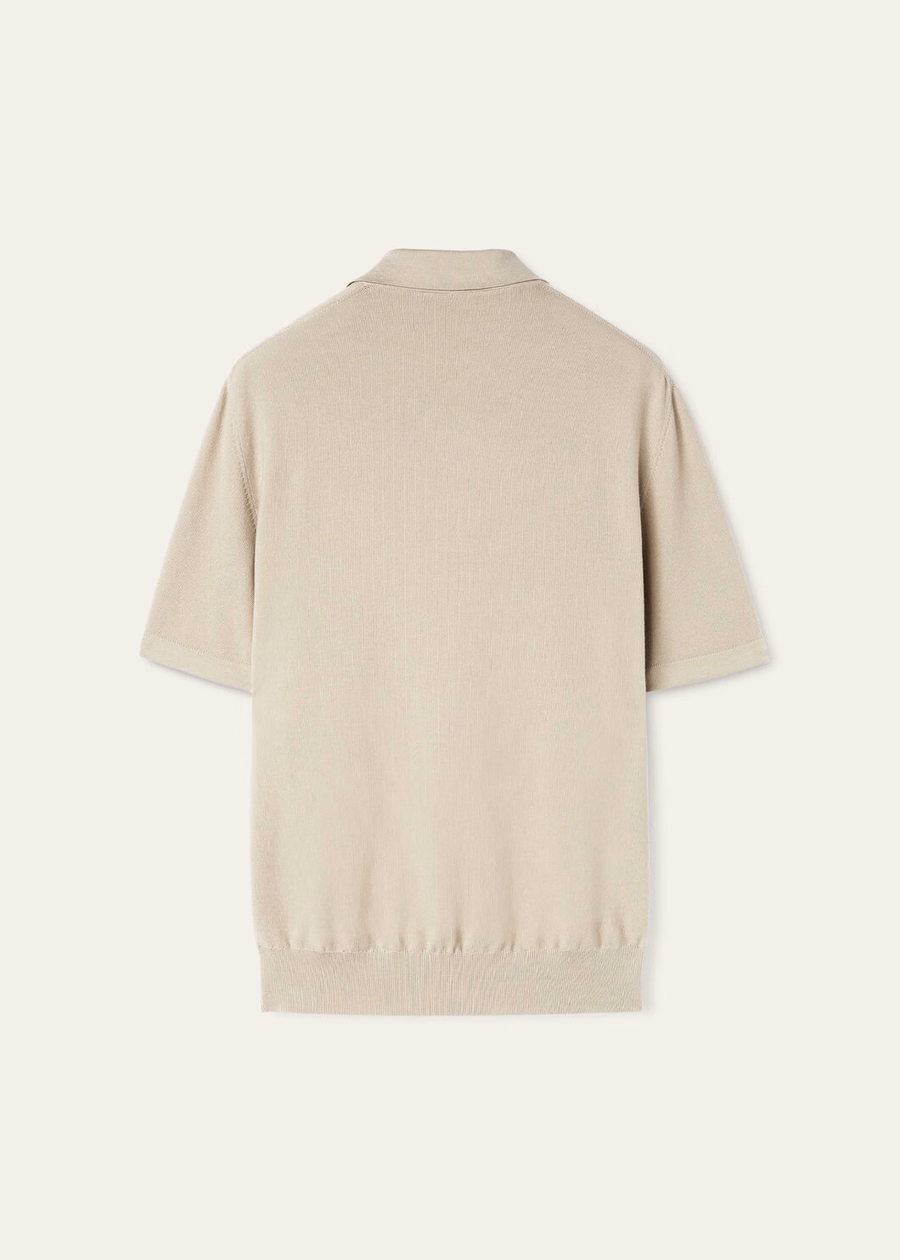 Polo shirt without buttons Cotton Silk Cream