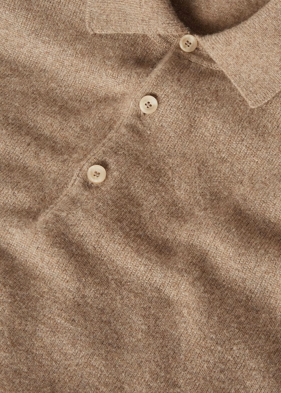 Loro Cashmere Polo Shirt Mel Brown Grain