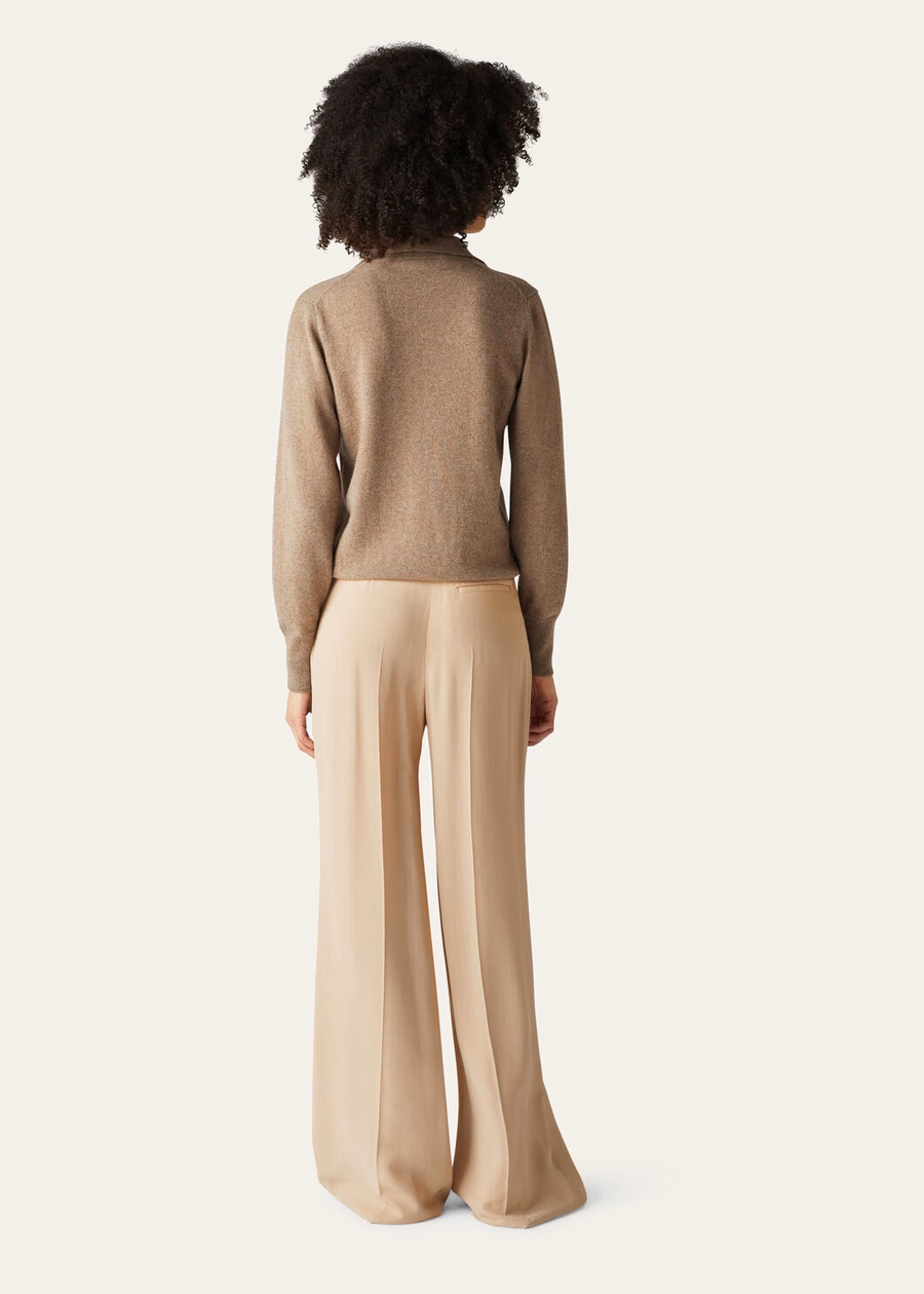 Loro Cashmere Polo Shirt Mel Brown Grain