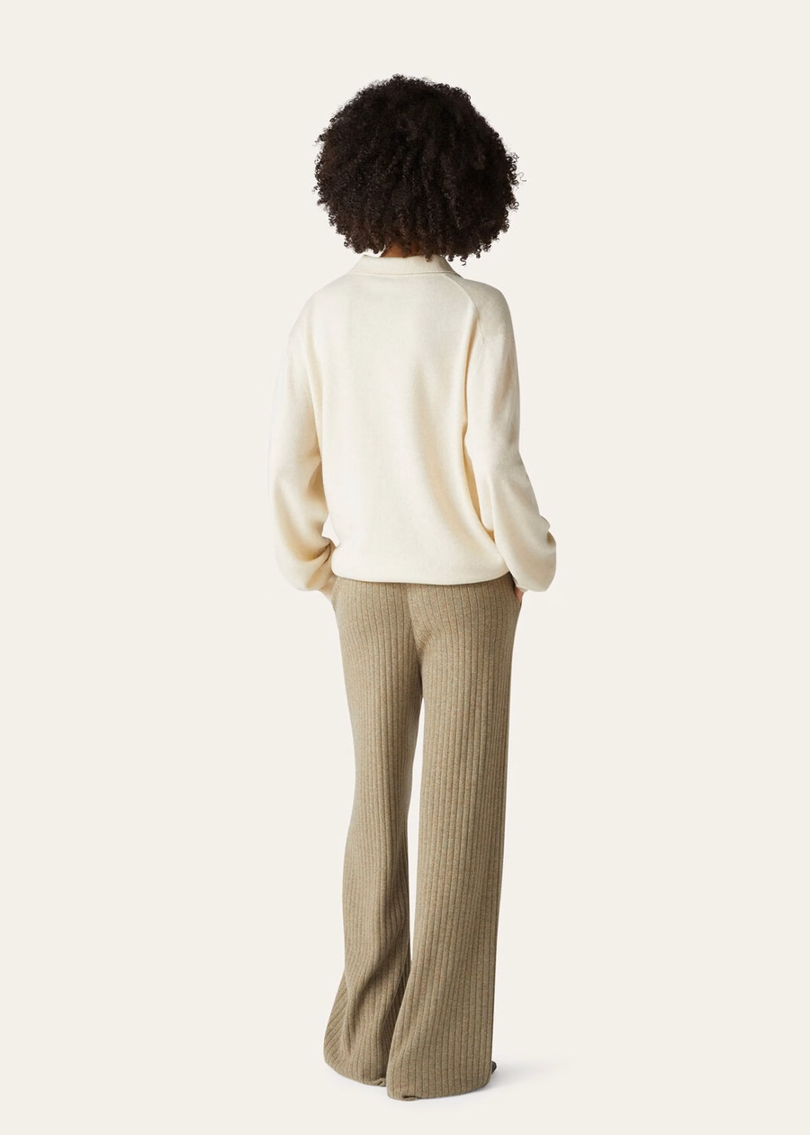 Loro Cashmere Pure Dunes Mel Polo Shirt
