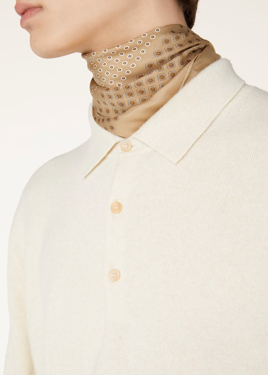 Loro Cashmere Pure Dunes Mel Polo Shirt