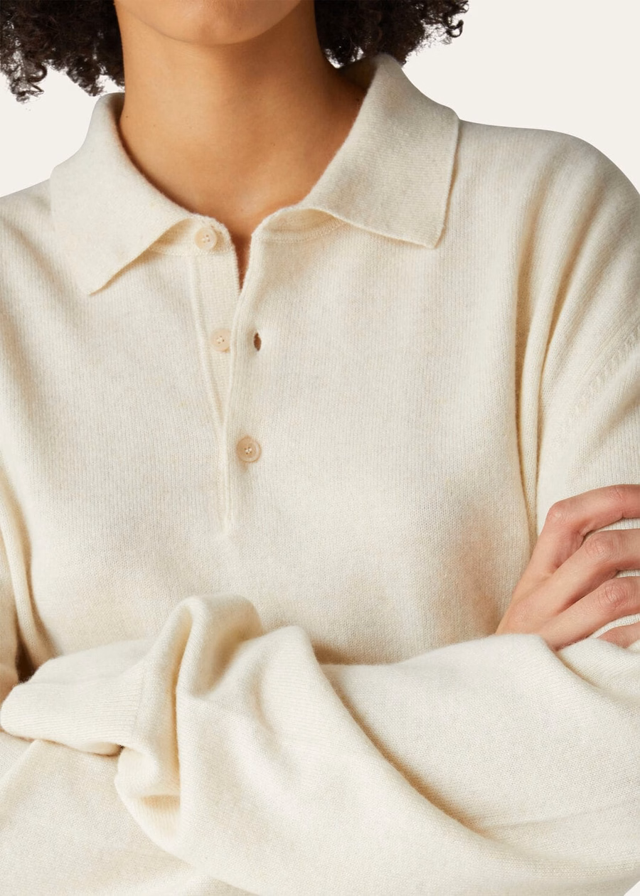Loro Cashmere Pure Dunes Mel Polo Shirt