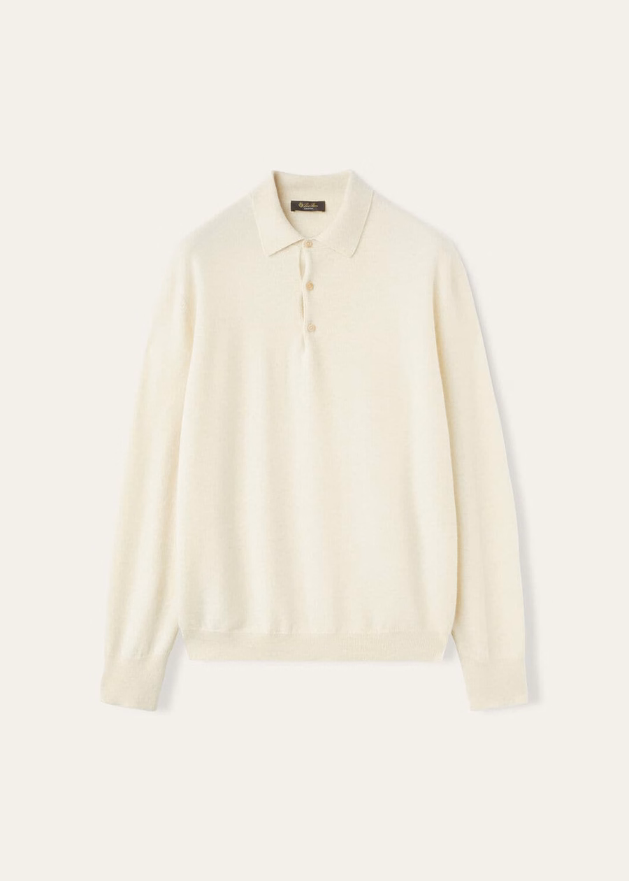 Loro Cashmere Pure Dunes Mel Polo Shirt