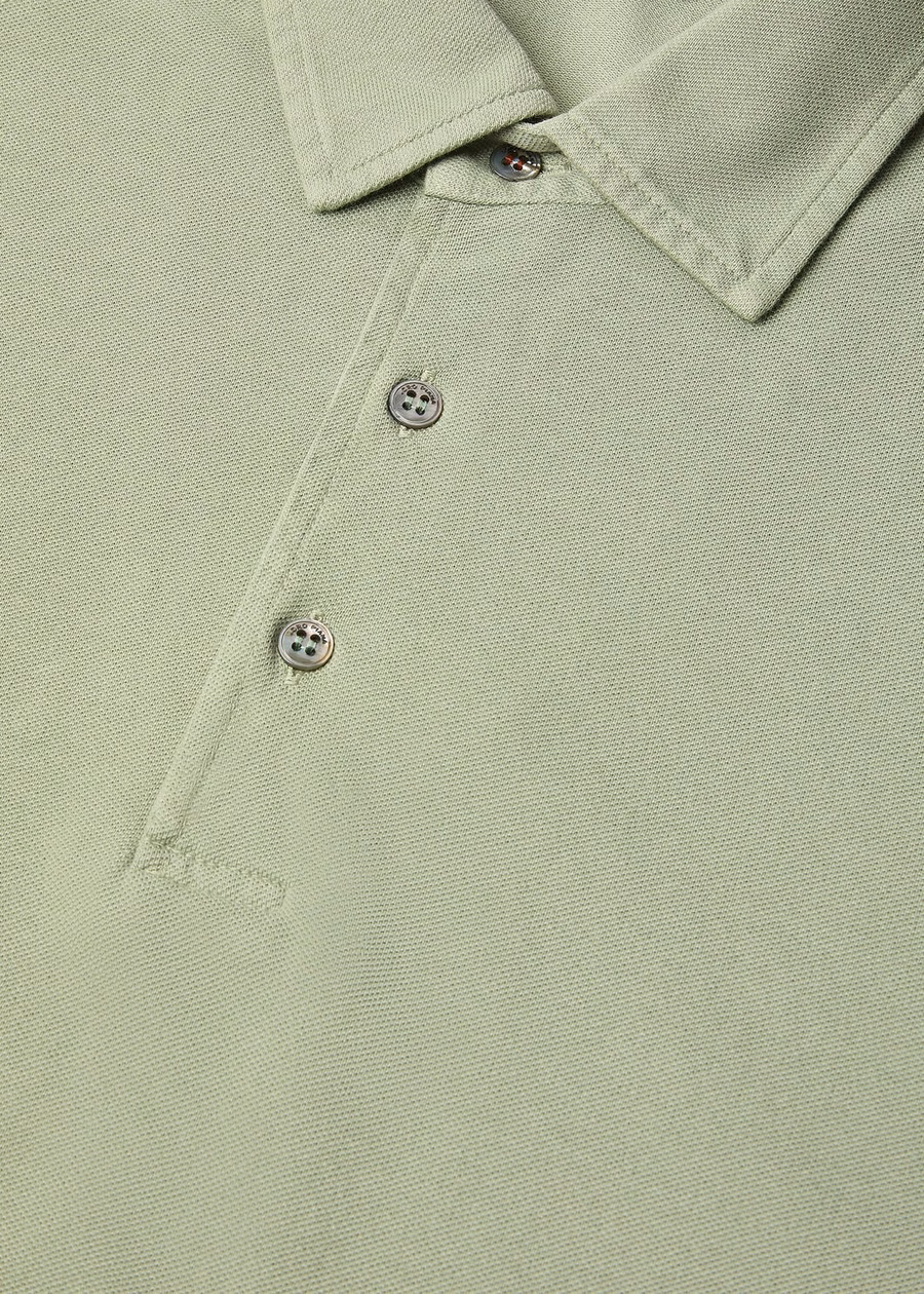 Fluorite Green Cotton Polo Shirt