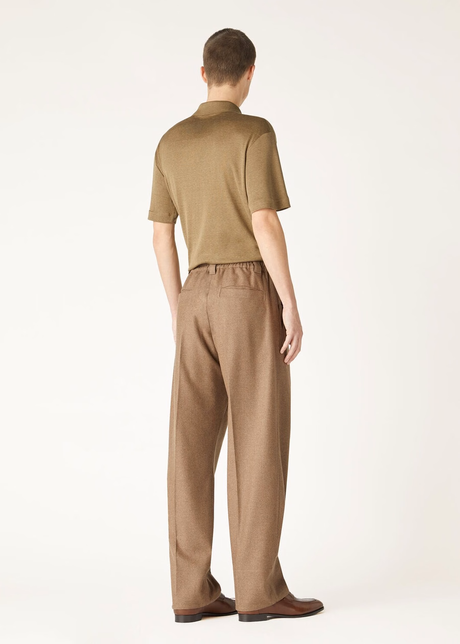 Valpiana Cotton Silk Polo Shirt Dusty Khaki