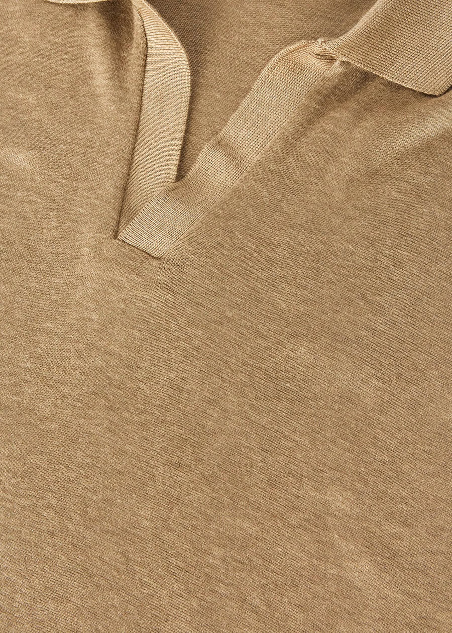 Valpiana Cotton Silk Polo Shirt Dusty Khaki
