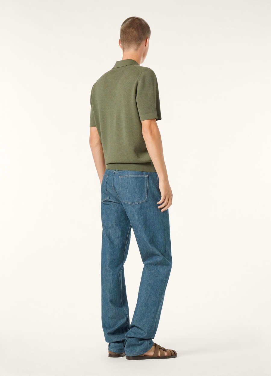 Empire Wish® Wool Lagoon Flora Melange Polo Shirt