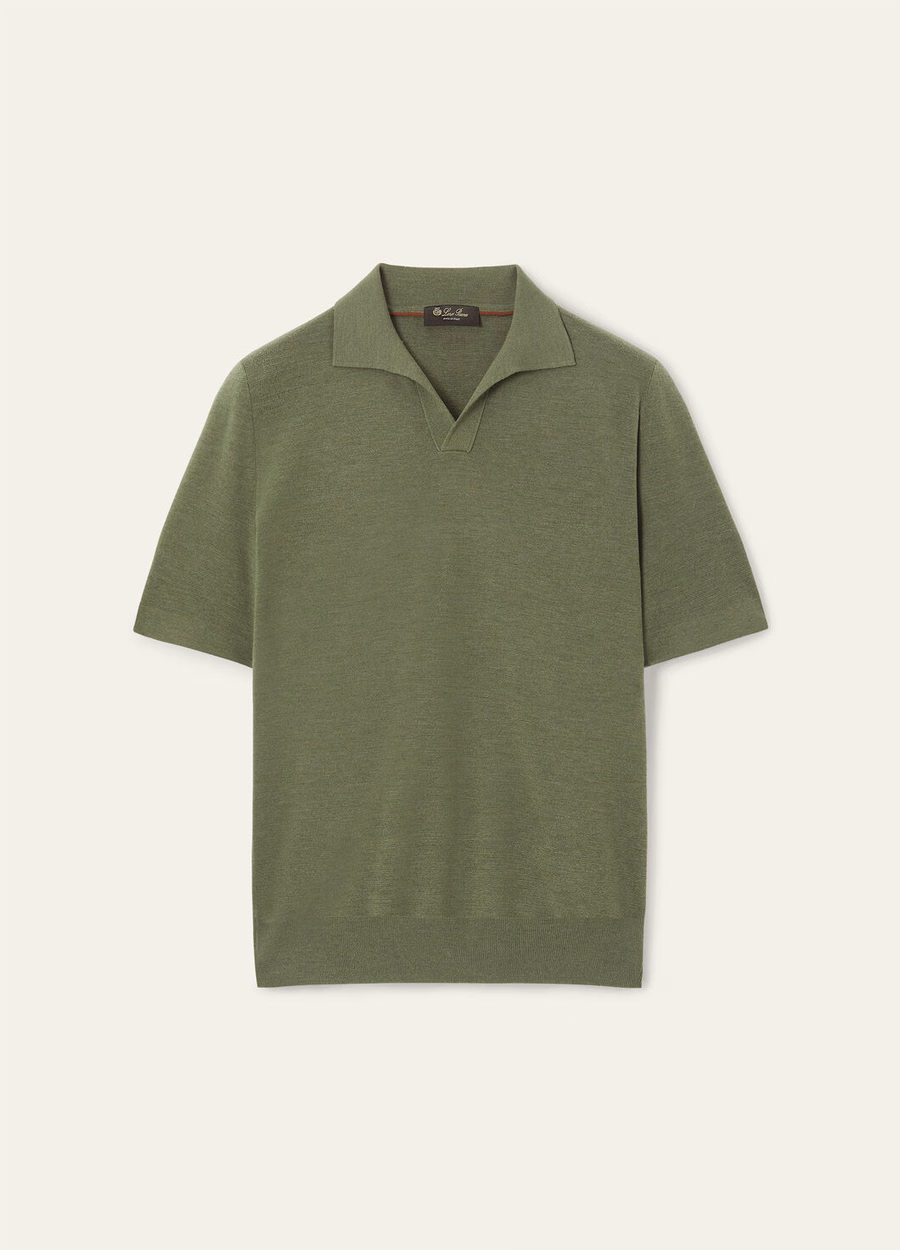 Empire Wish® Wool Lagoon Flora Melange Polo Shirt
