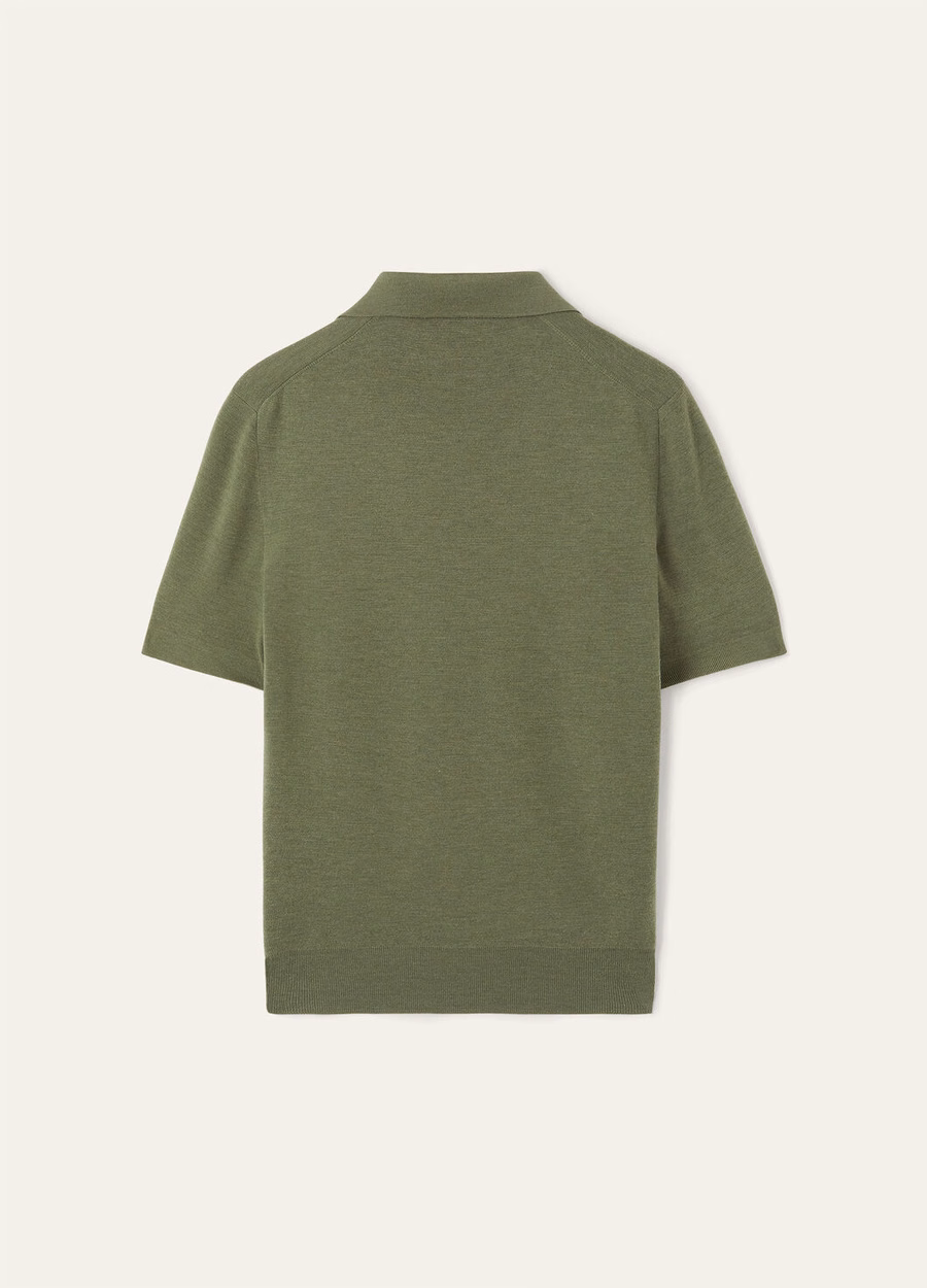 Empire Wish® Wool Lagoon Flora Melange Polo Shirt