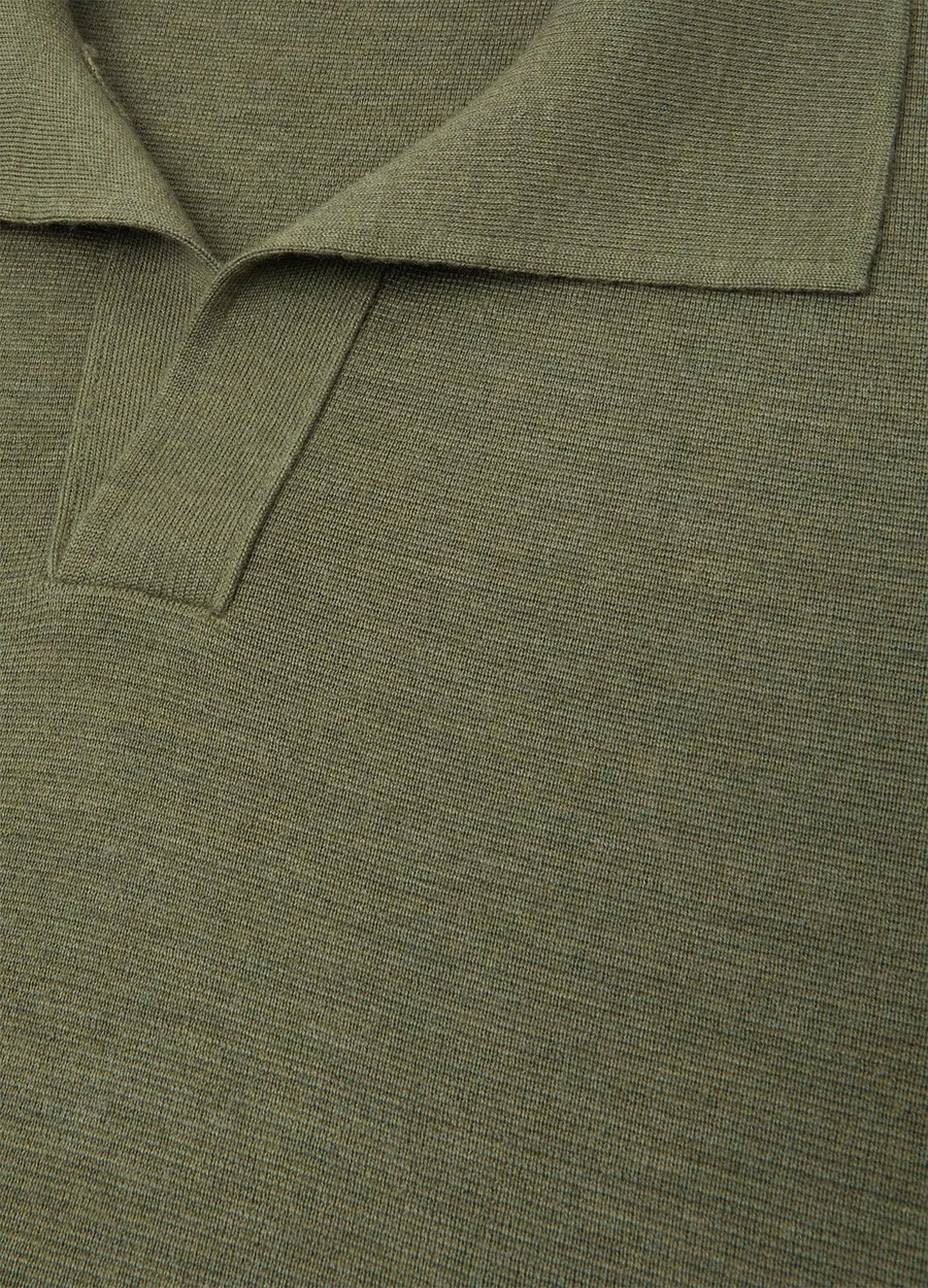 Empire Wish® Wool Lagoon Flora Melange Polo Shirt