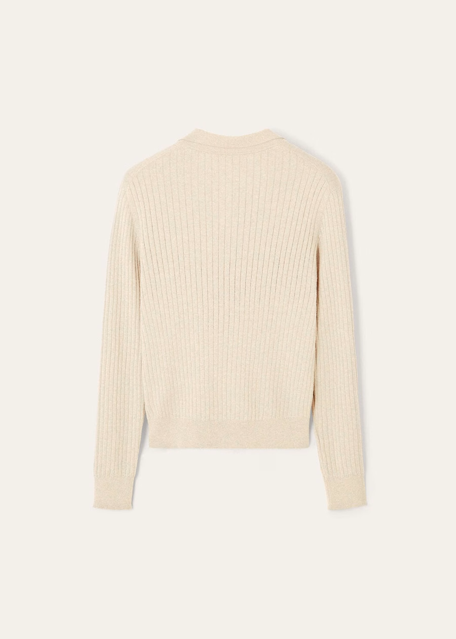 Lexington Baby Cashmere Polo Shirt Cream Cashmere Melange