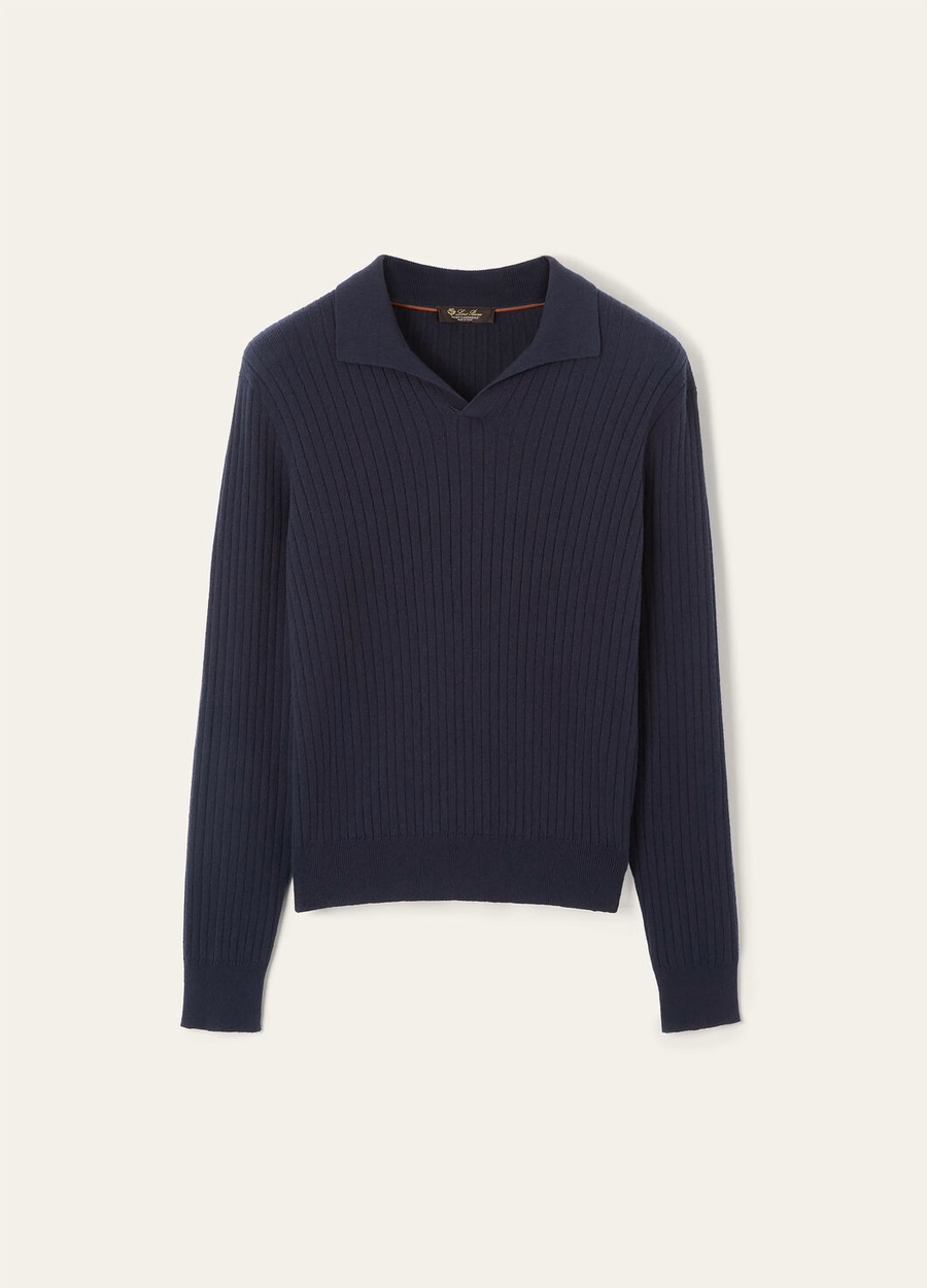 Lexington Baby Cashmere Polo Shirt Navy Blue