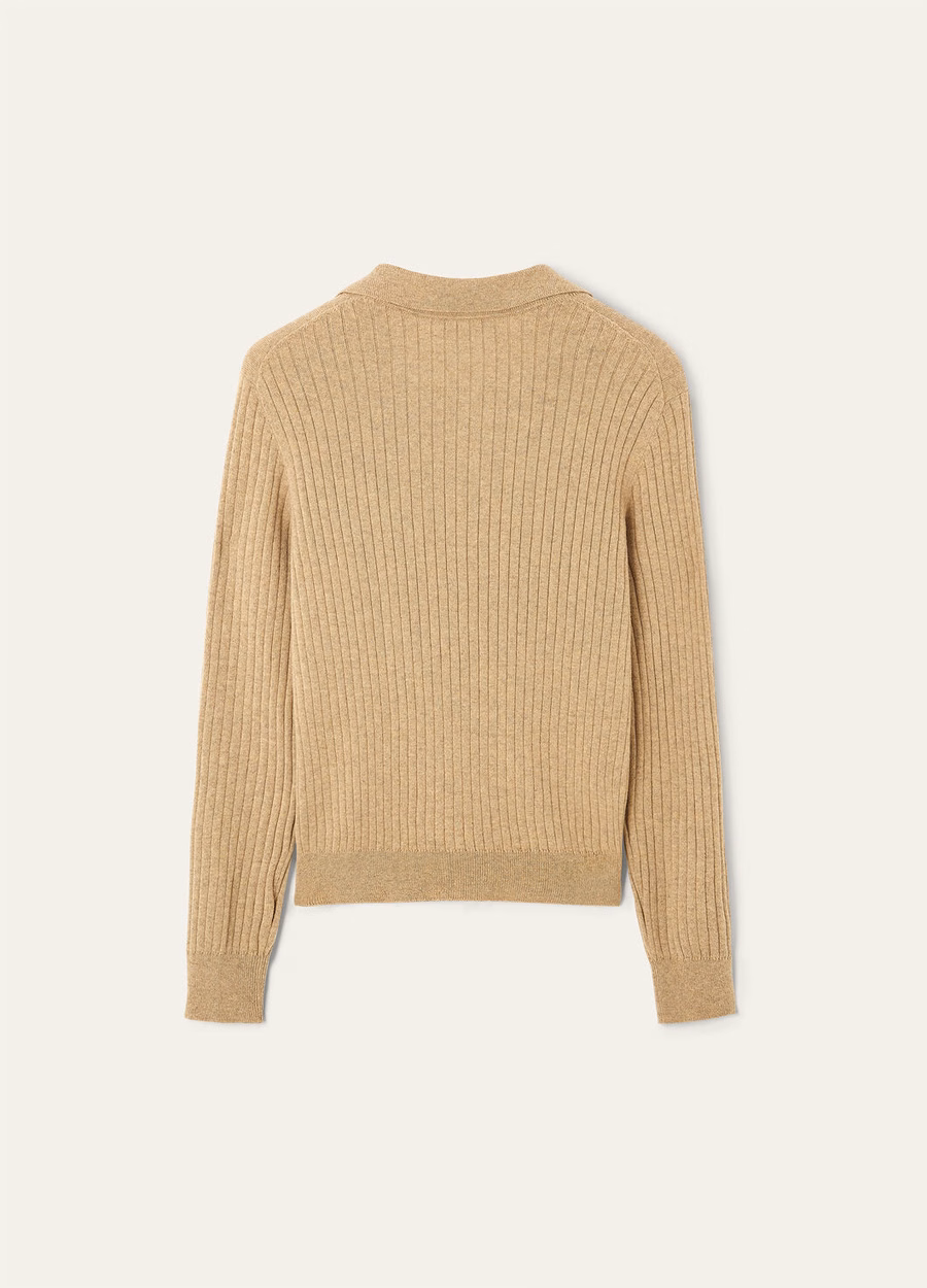 Lexington Baby Cashmere Raw Honey Melange Polo Shirt