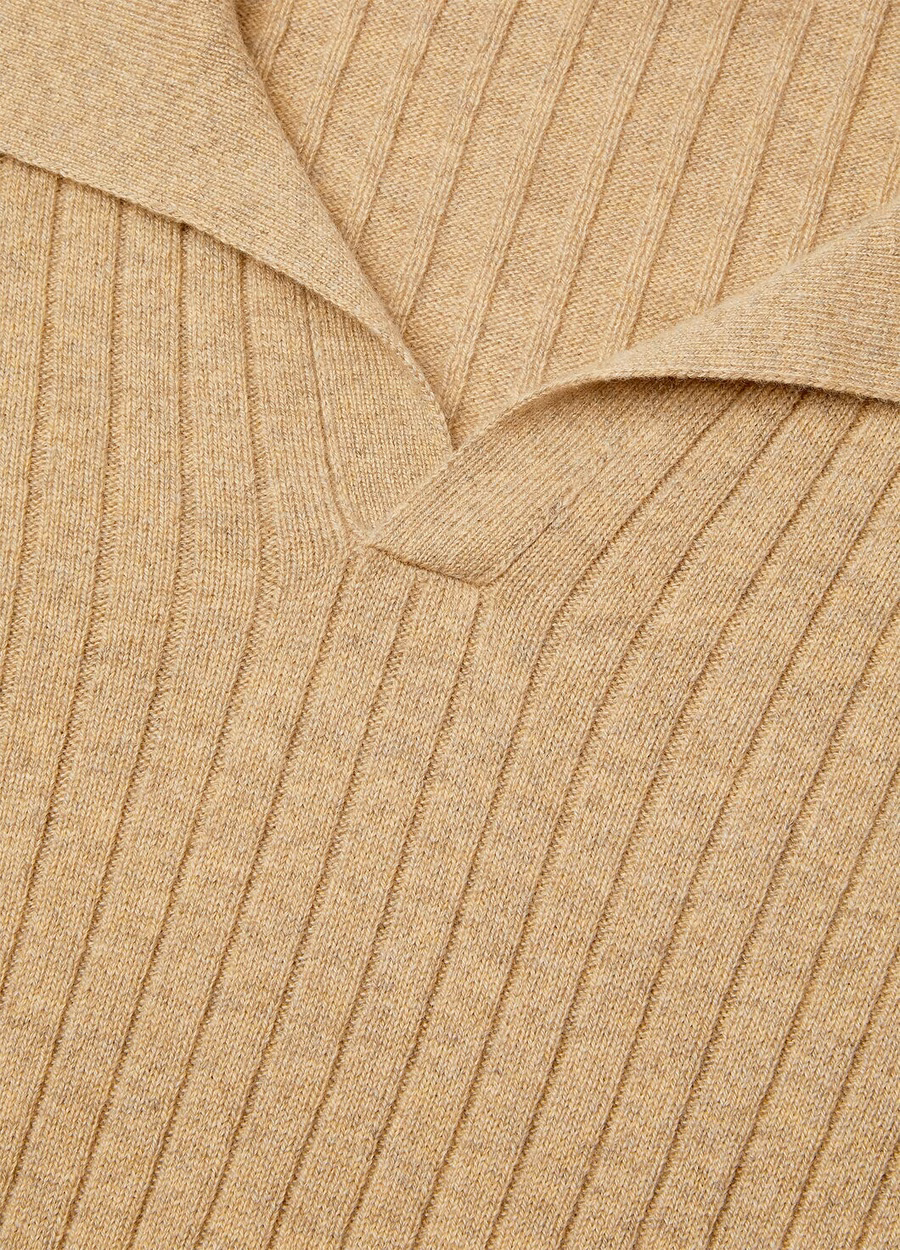 Lexington Baby Cashmere Raw Honey Melange Polo Shirt