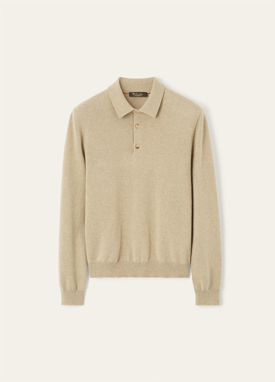Arona Baby Cashmere Curry Leaves Melange Polo Shirt