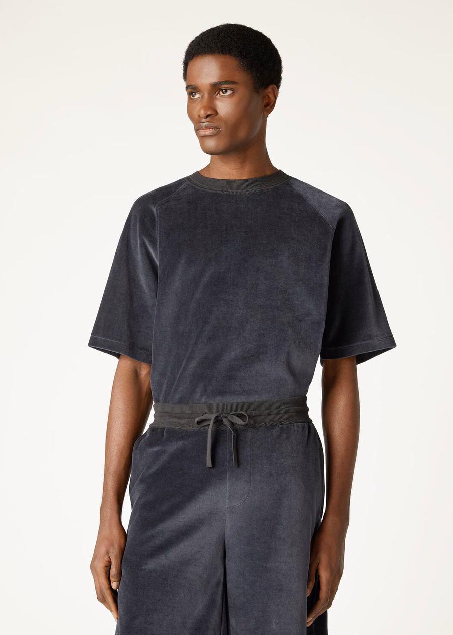 Duggia Cotton Silk T-Shirt Shadowed Sky