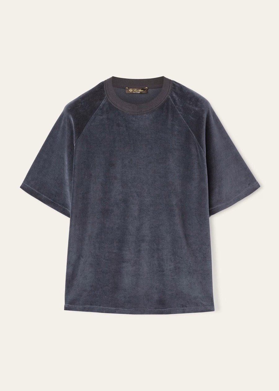 Duggia Cotton Silk T-Shirt Shadowed Sky