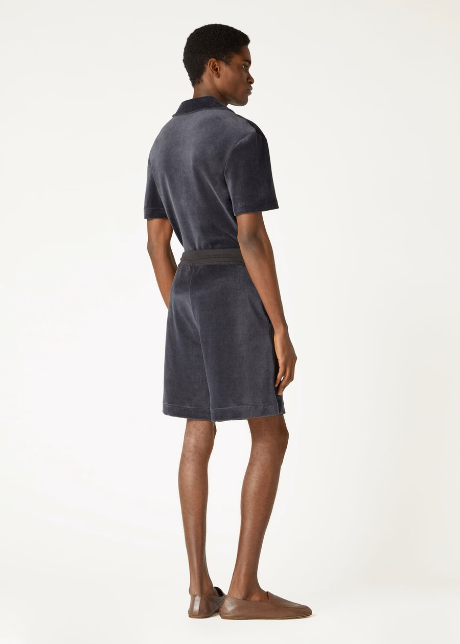 Duggia Cotton Silk Shadowed Sky Polo Shirt