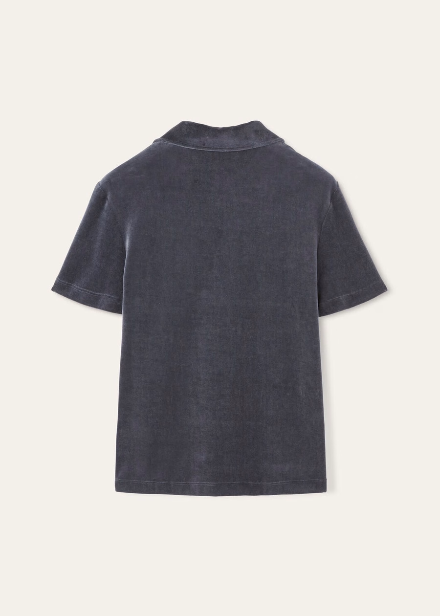 Duggia Cotton Silk Shadowed Sky Polo Shirt