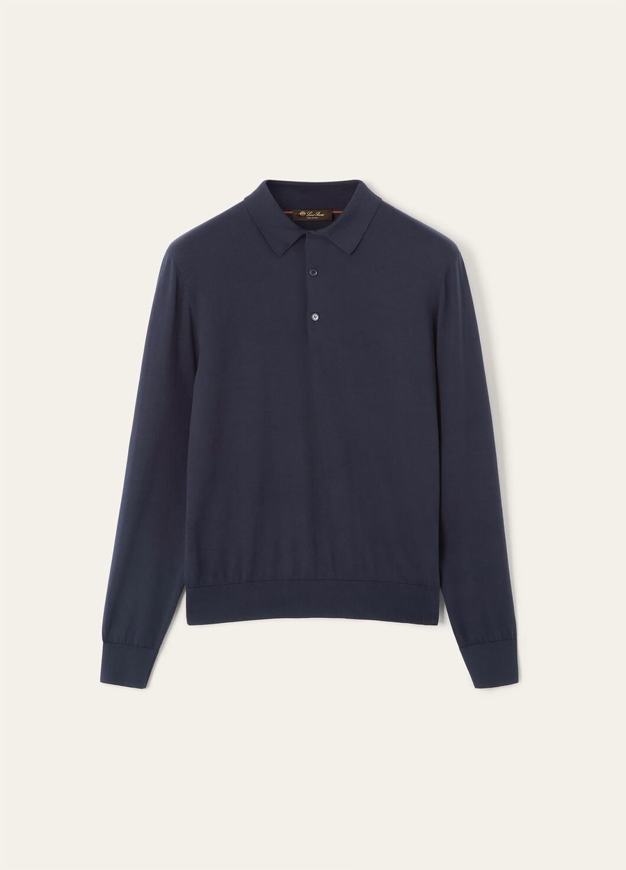 Ice Wish Cotton Navy Blue Polo Shirt