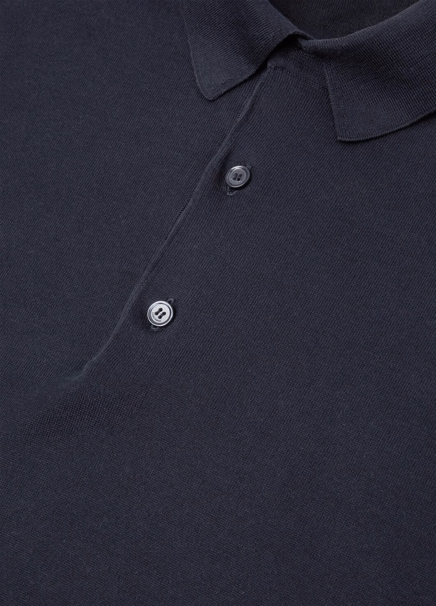 Ice Wish Cotton Navy Blue Polo Shirt