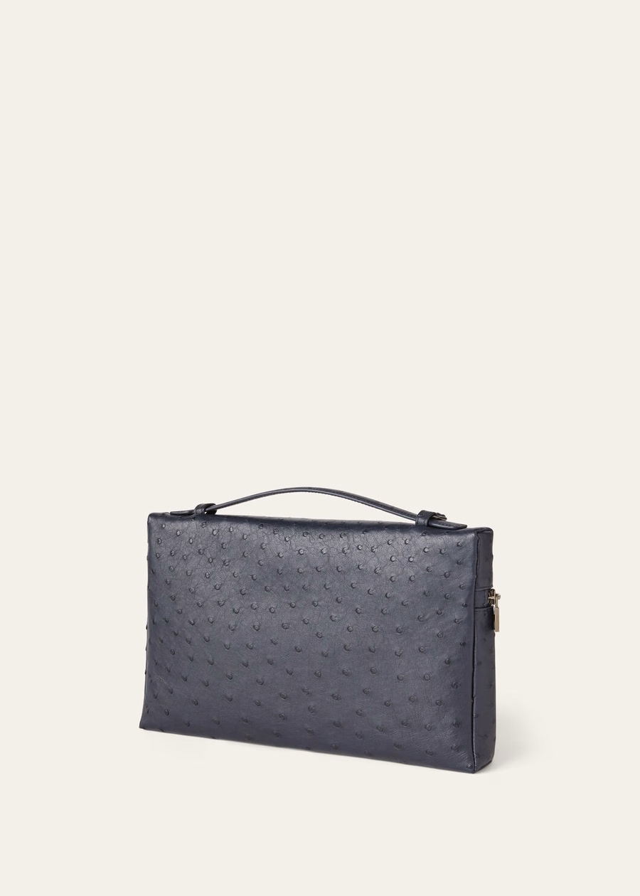 Additional cover L29 in ostrich leather, navy blue/onyx