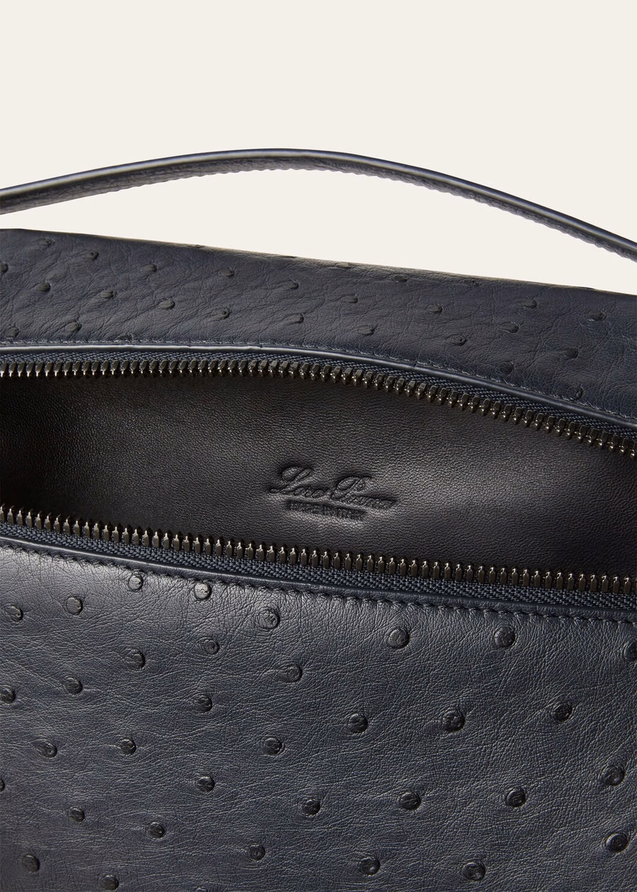 Additional cover L29 in ostrich leather, navy blue/onyx