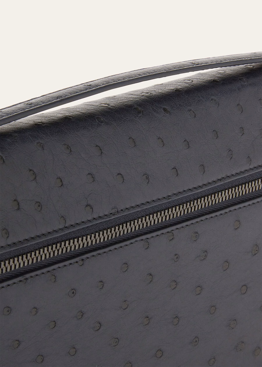 Additional cover L29 in ostrich leather, navy blue/onyx
