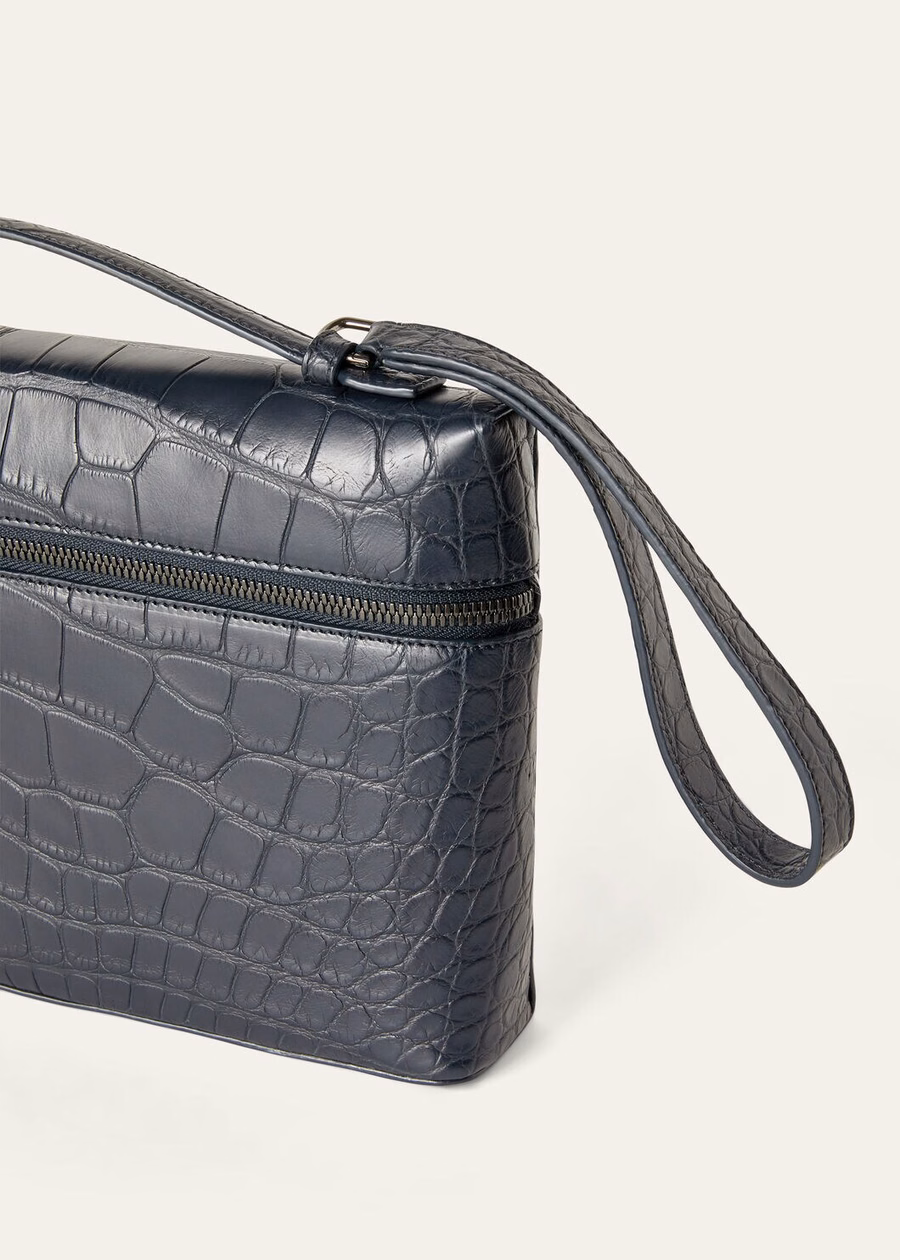 Additional alligator leather case L29, navy blue/onyx