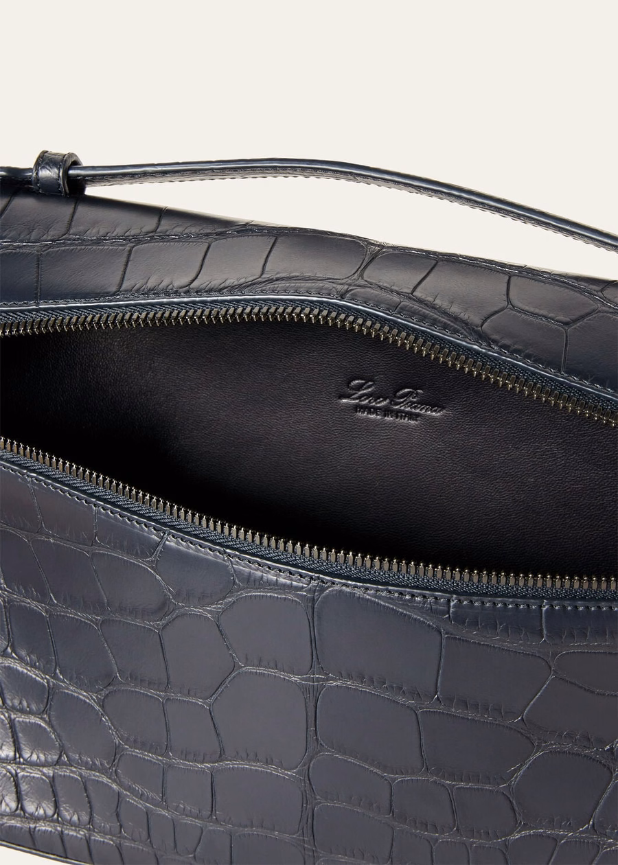 Additional alligator leather case L29, navy blue/onyx