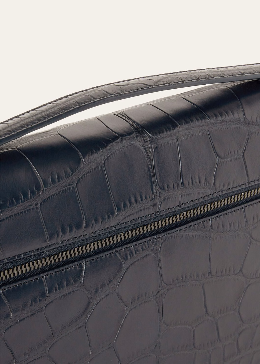 Additional alligator leather case L29, navy blue/onyx