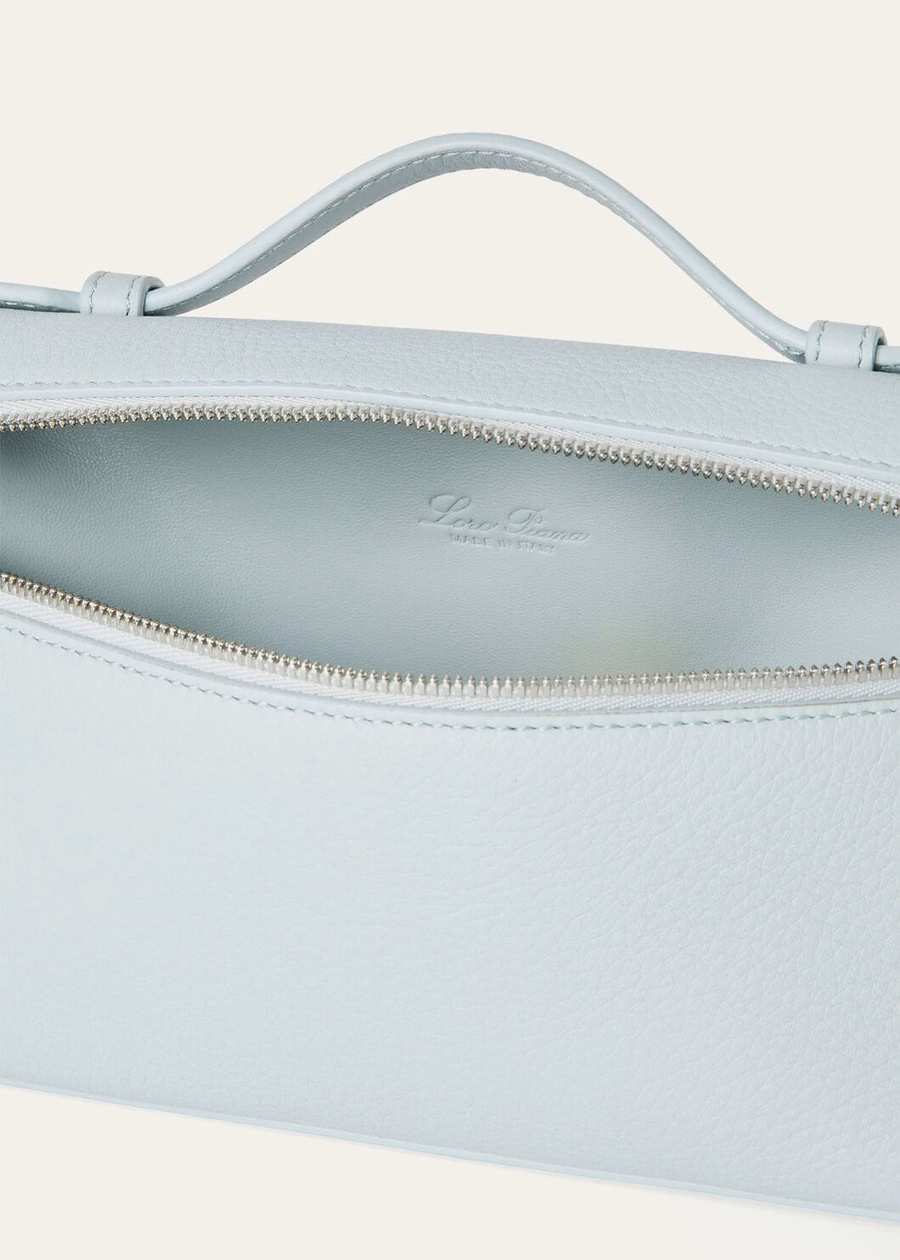 Extra pocket L19 in Minty Breeze grained calfskin/antique silver