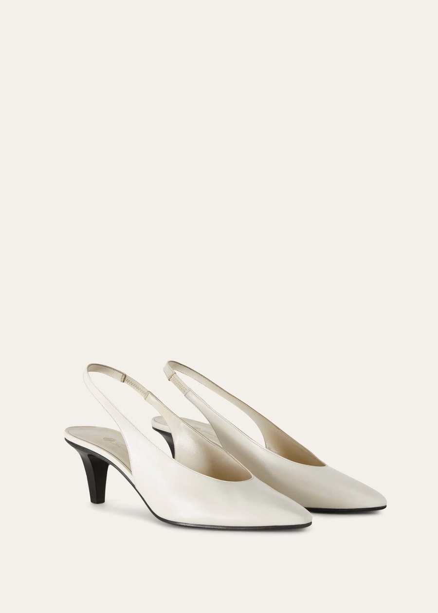 Rebecca Calfskin Slingback Light Milk White