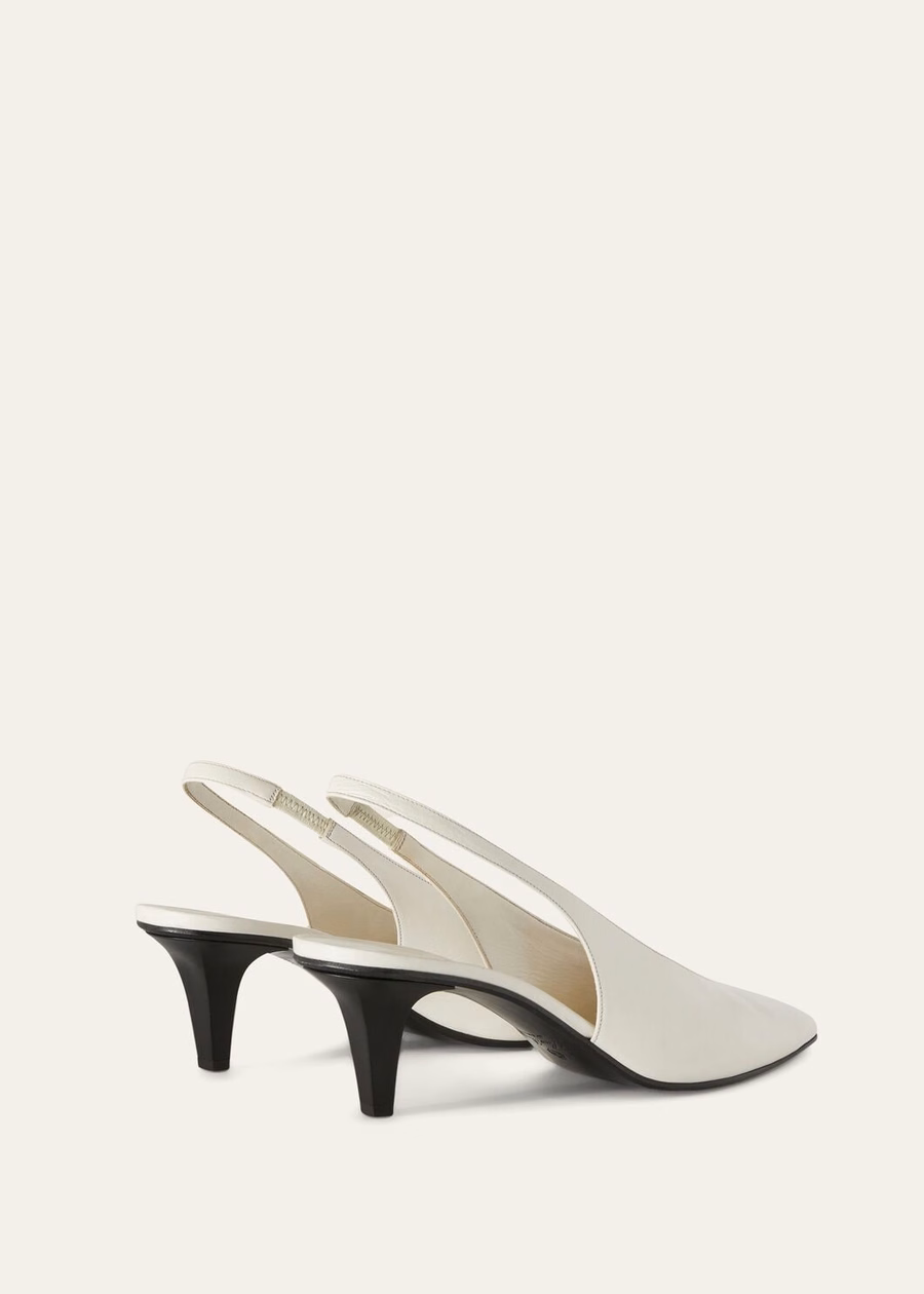 Rebecca Calfskin Slingback Light Milk White