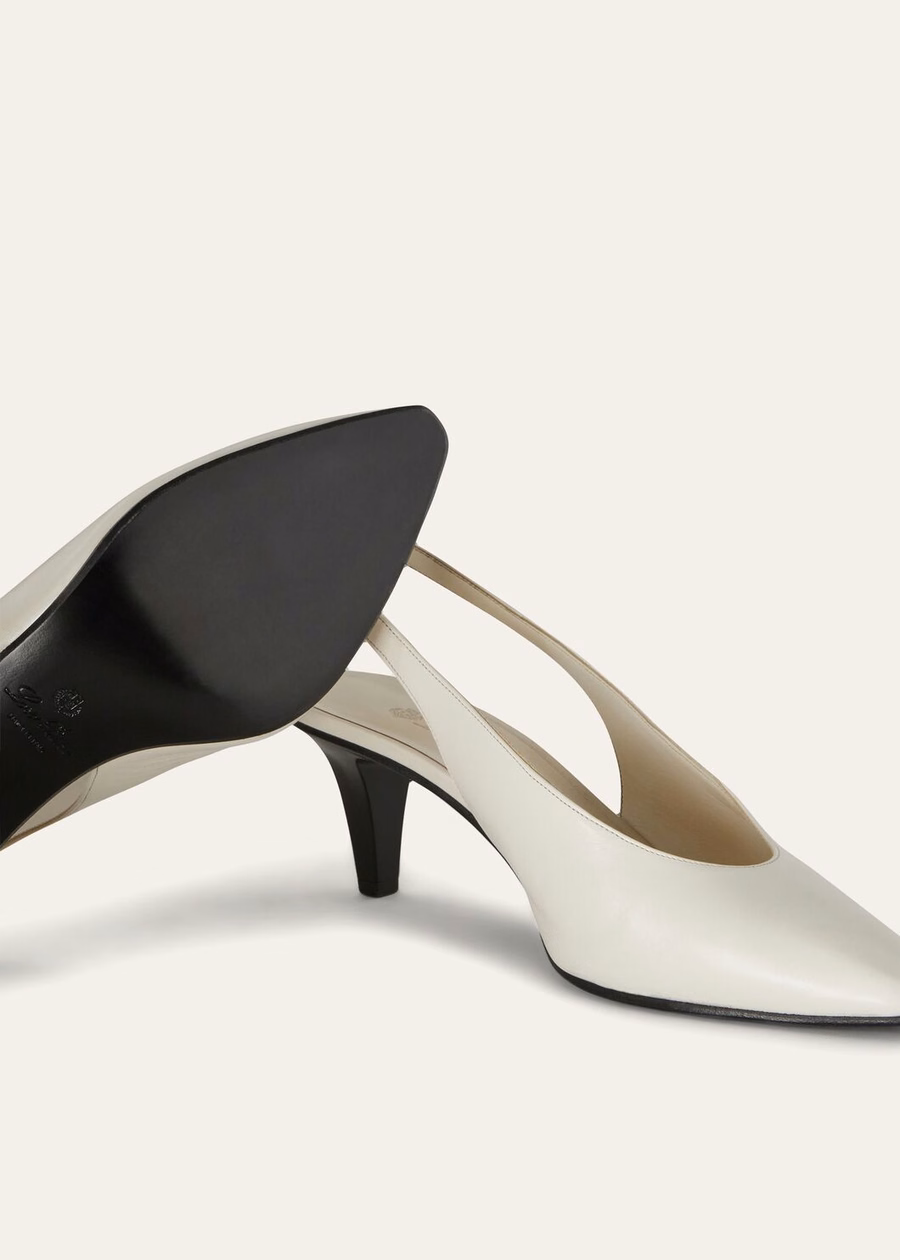 Rebecca Calfskin Slingback Light Milk White