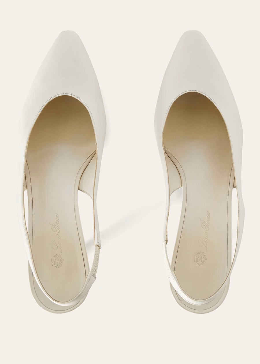 Rebecca Calfskin Slingback Light Milk White
