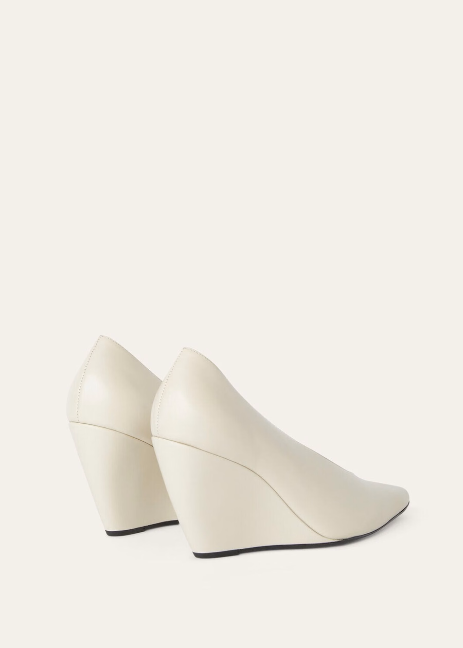 Viola High Wedge Pump Biscuits and Cream Calfskin