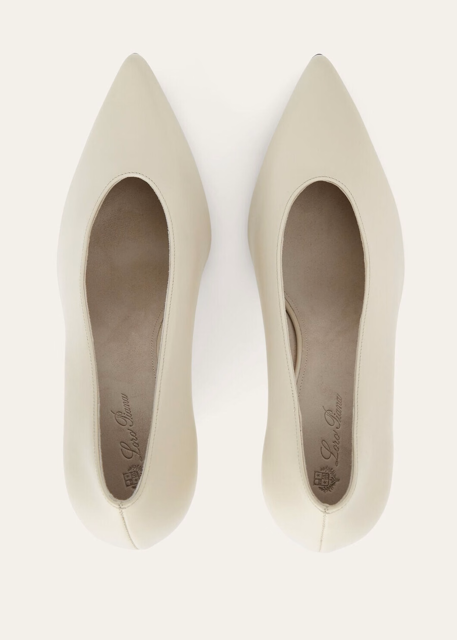 Viola High Wedge Pump Biscuits and Cream Calfskin